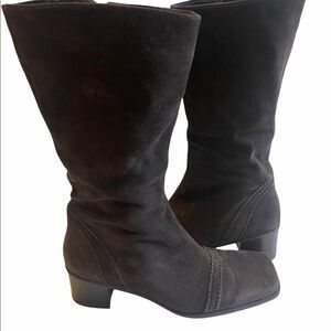 La Canadienne Laren Brown Suede Zip Block Heel Thigh High Stylish Dress …